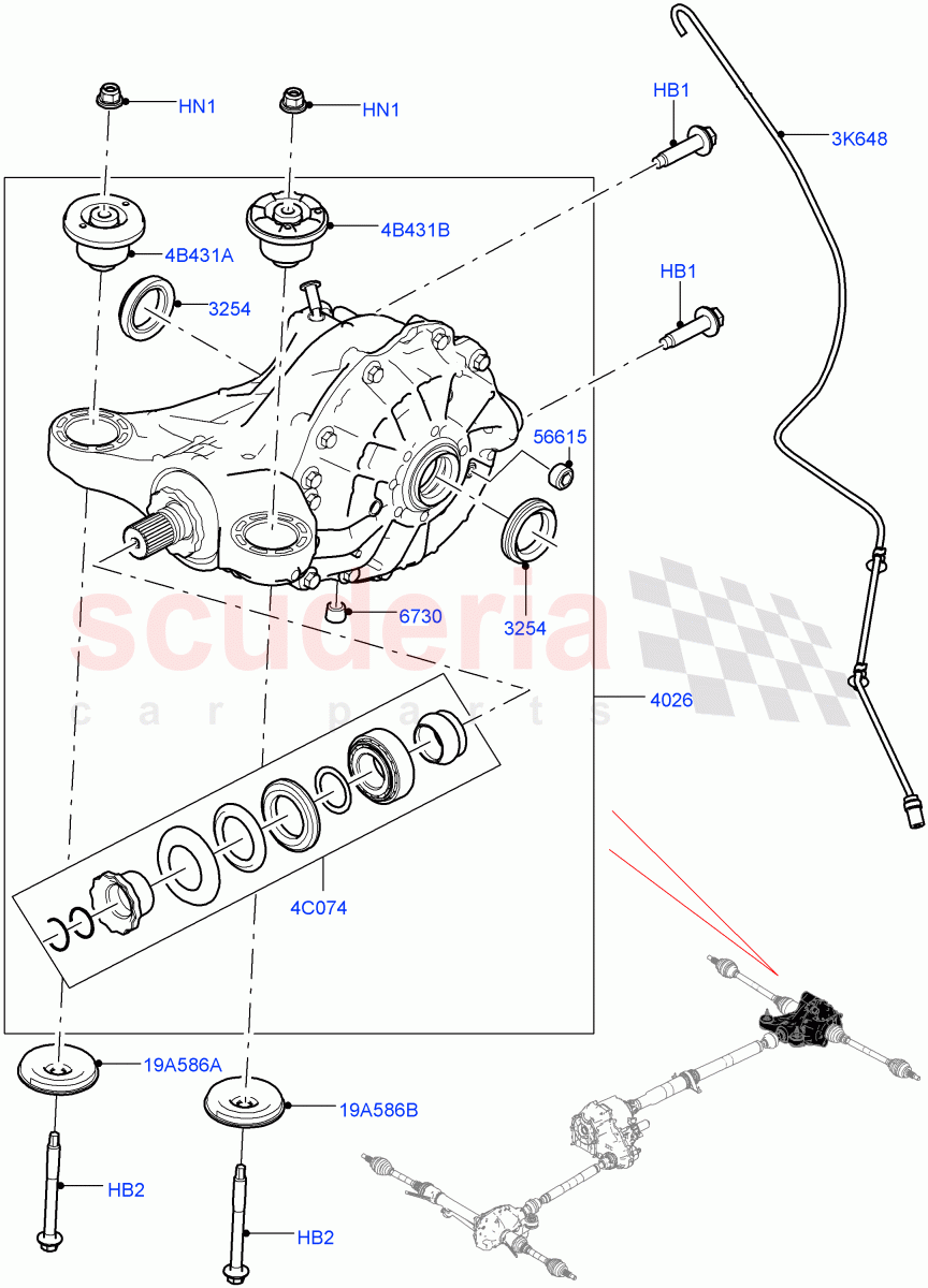 Rear Axle (Rear Axle Open Diff w/TVBB) ((V) FROMM2000001) of Land Rover Land Rover Defender (2020+) [2.0 Turbo Petrol AJ200P]