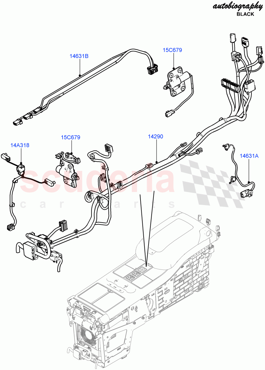 Electrical Wiring - Engine And Dash (Console) (Console Deployable Tables) ((V) FROMEA000001, (V) TOHA999999) of Land Rover Land Rover Range Rover (2012-2021) [3.0 DOHC GDI SC V6 Petrol]