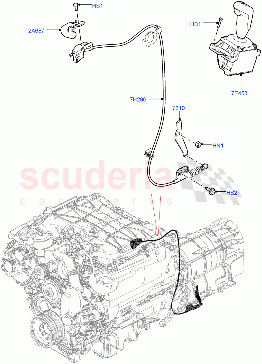 Gear Change-Automatic Transmission (5.0 Petrol AJ133 DOHC CDA, 8 Speed Auto Trans ZF 8HP70 4WD, 5.0L P AJ133 DOHC CDA S/C Enhanced) ((V) FROMJA000001) of Land Rover Land Rover Range Rover Sport (2014+) [2.0 Turbo Petrol AJ200P]
