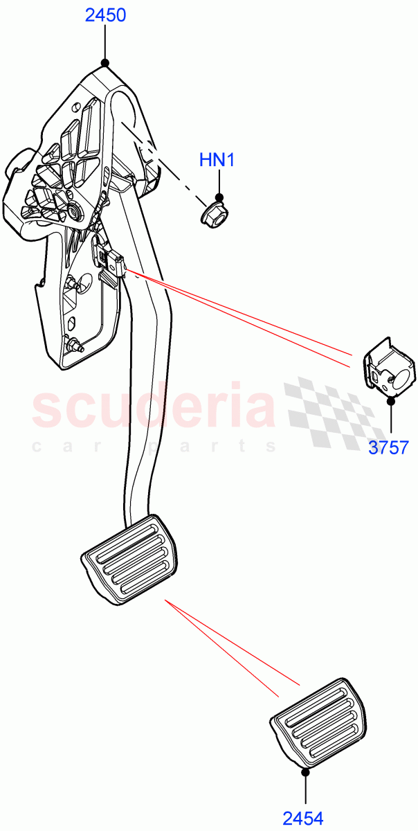 Brake And Clutch Controls (8 Speed Automatic Trans 8G30, Changsu (China)) ((V) FROMKG446856) of Land Rover Land Rover Discovery Sport (2015+) [2.0 Turbo Diesel AJ21D4]