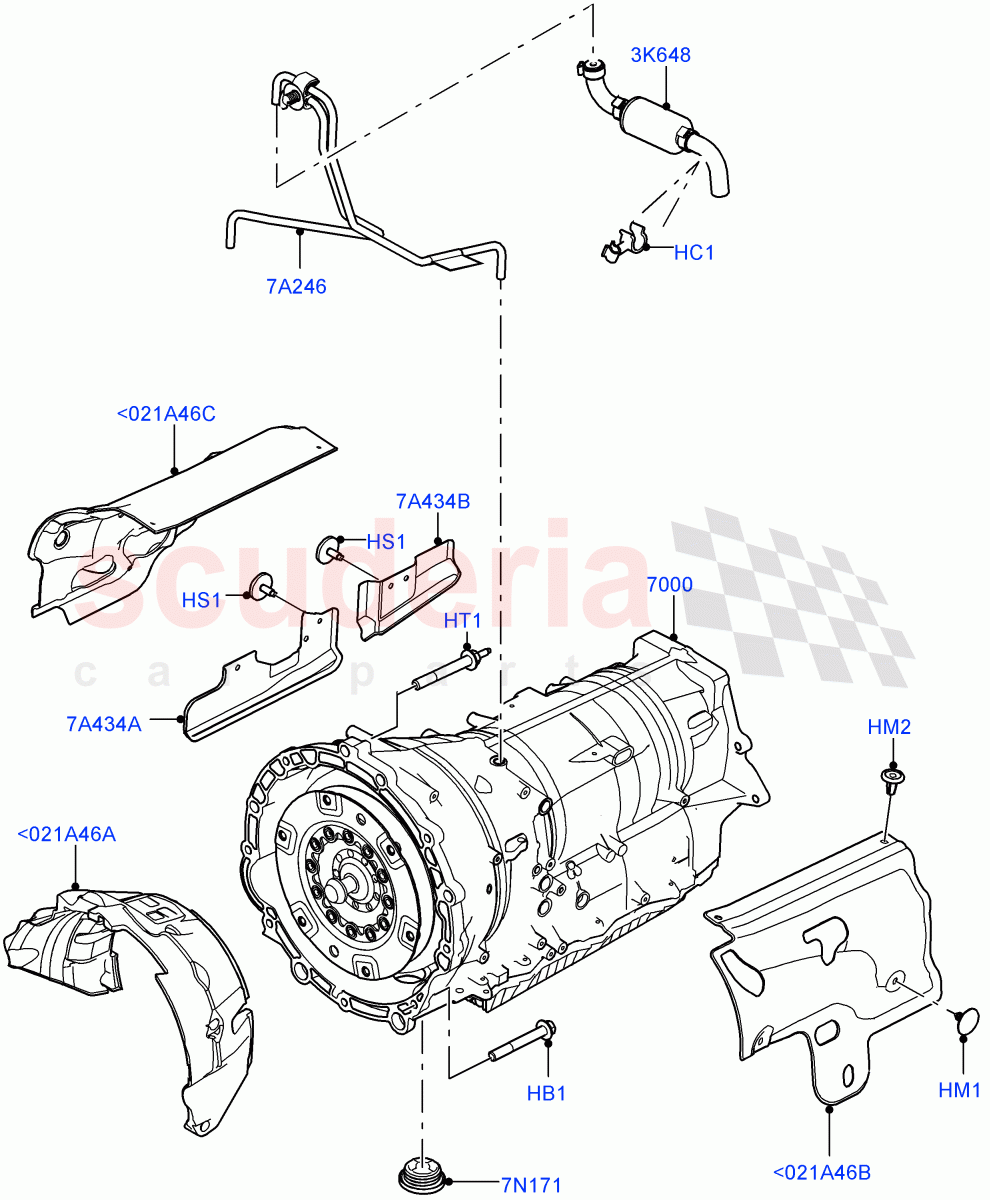 Auto Trans Assy & Speedometer Drive (3.0L AJ20P6 Petrol High, 8 Speed Auto Trans ZF 8HP76) ((V) FROMMA000001) of Land Rover Land Rover Range Rover Velar (2017+) [3.0 I6 Turbo Diesel AJ20D6]