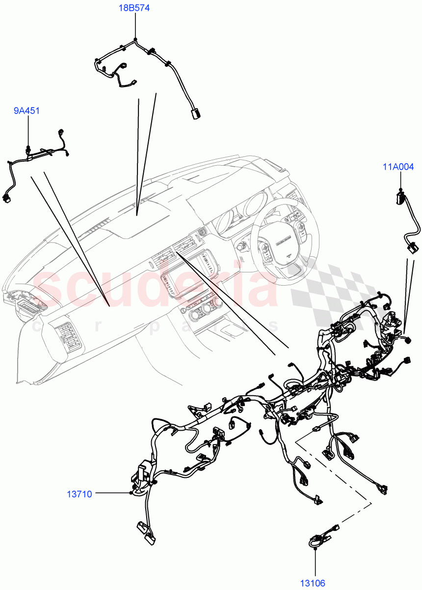 Electrical Wiring - Engine And Dash (Facia) ((V) FROMGA000001, (V) TOHA999999) of Land Rover Land Rover Range Rover Sport (2014+) [2.0 Turbo Petrol AJ200P]