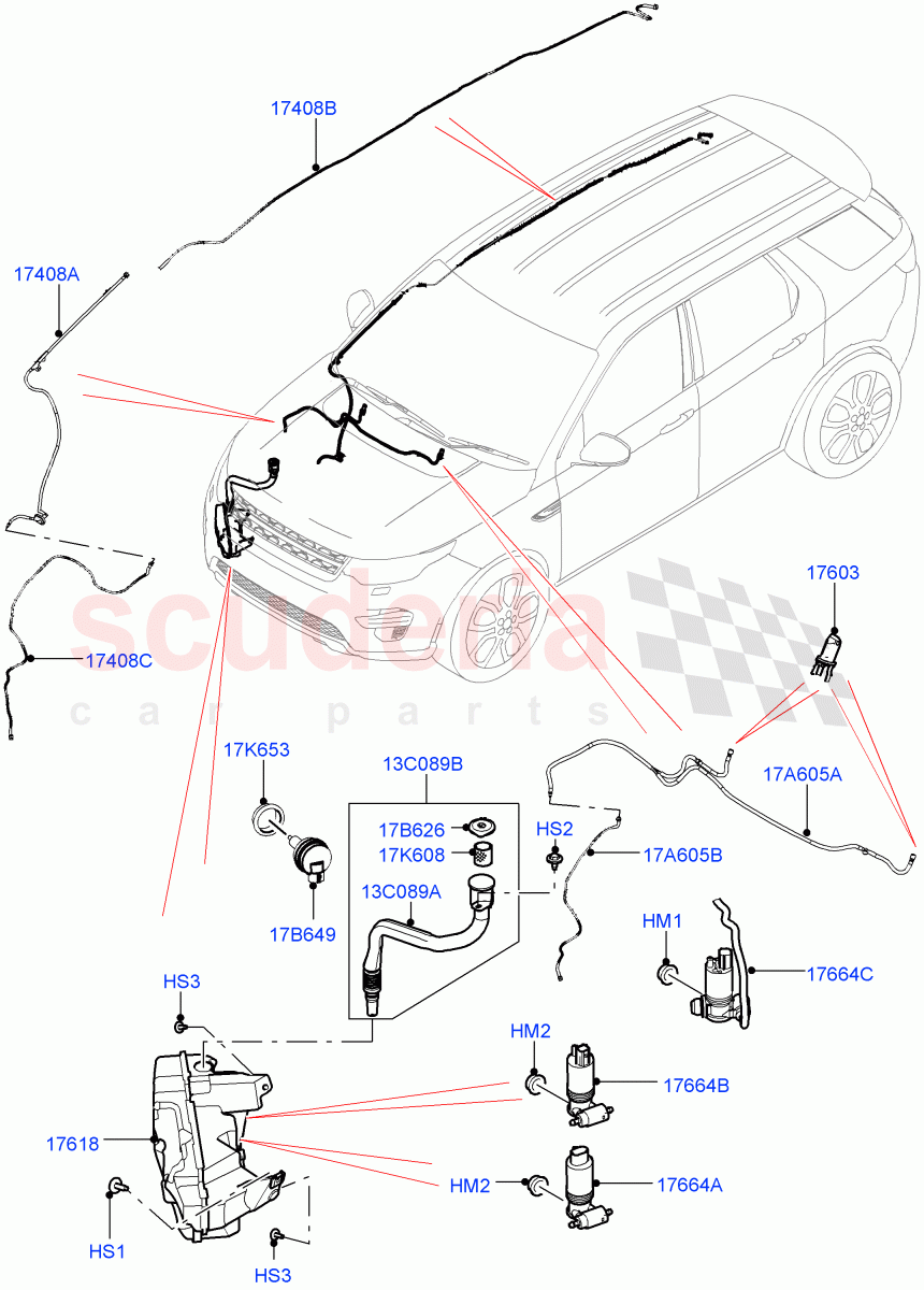 Windscreen Washer (Halewood (UK)) ((V) TOKH999999) of Land Rover Land Rover Discovery Sport (2015+) [2.0 Turbo Diesel AJ21D4]