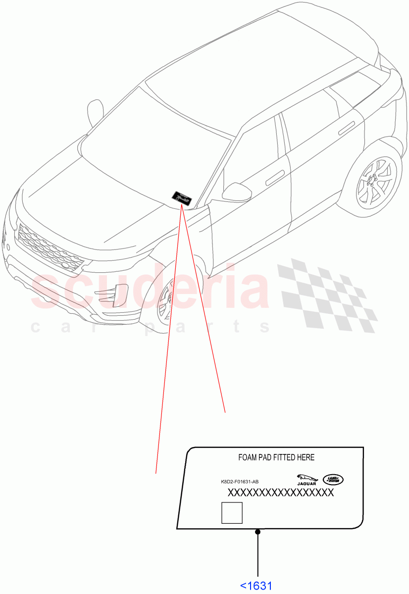 Labels (Windscreen) (Itatiaia (Brazil)) of Land Rover Land Rover Range Rover Evoque (2019+) [2.0 Turbo Diesel AJ21D4]