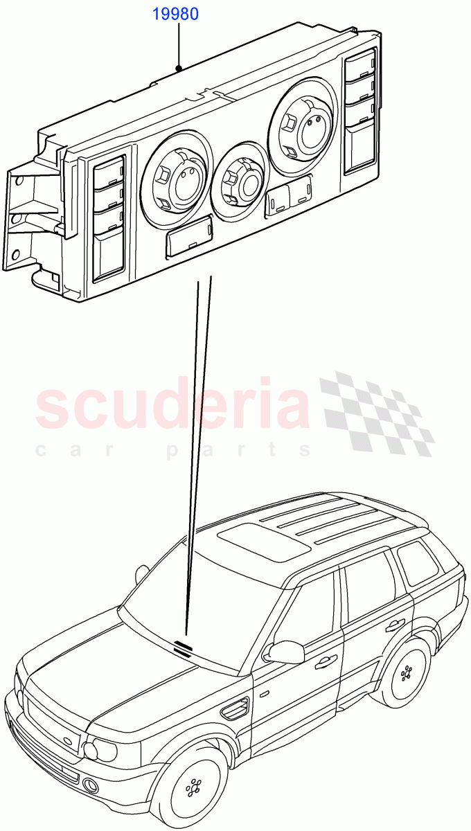 Heater & Air Conditioning Controls ((V) TO9A999999) of Land Rover Land Rover Range Rover Sport (2005-2009) [4.4 AJ Petrol V8]