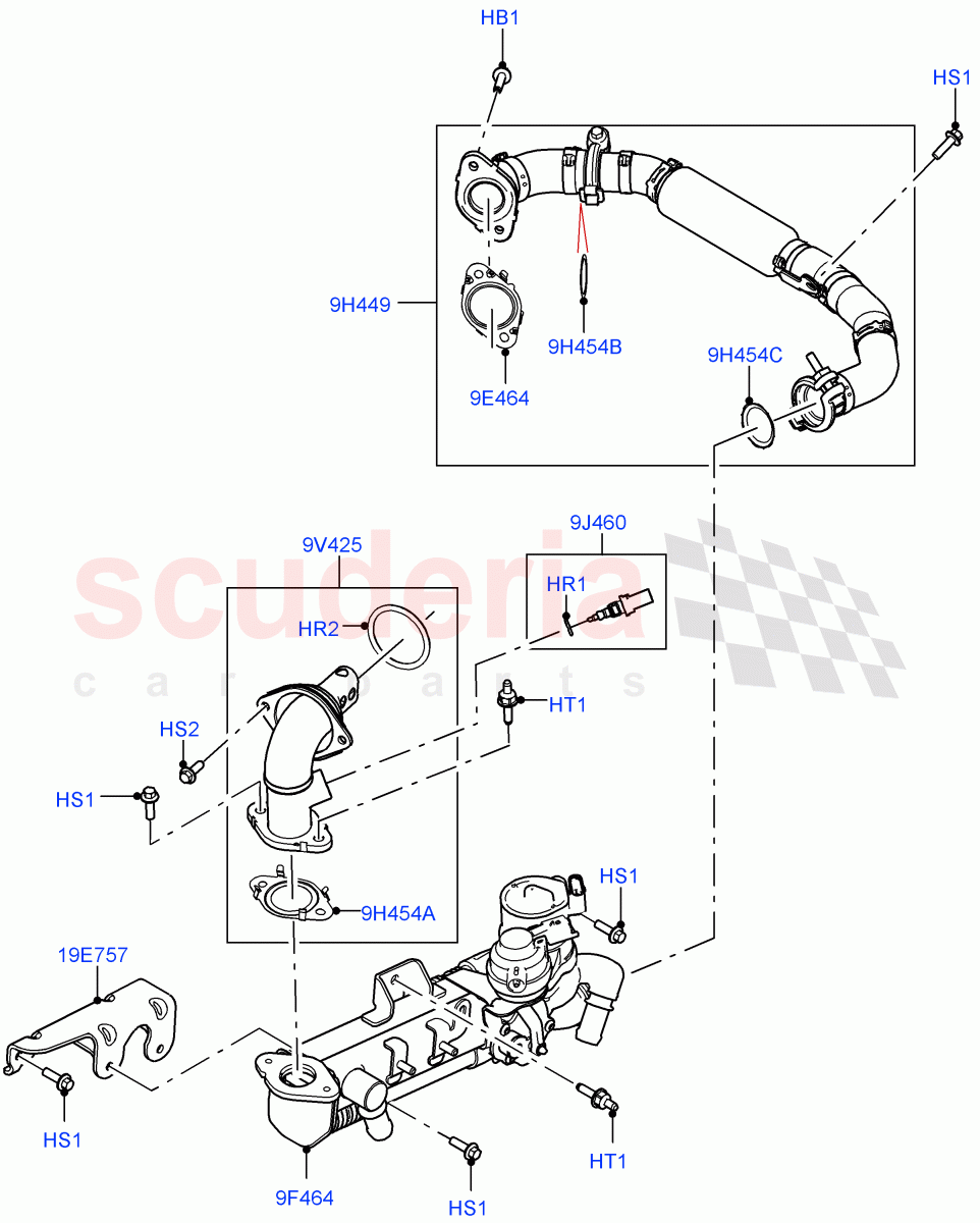Exhaust Gas Recirculation (LH Side) (3.0L AJ20D6 Diesel High) of Land Rover Land Rover Range Rover (2022+) [3.0 I6 Turbo Diesel AJ20D6]