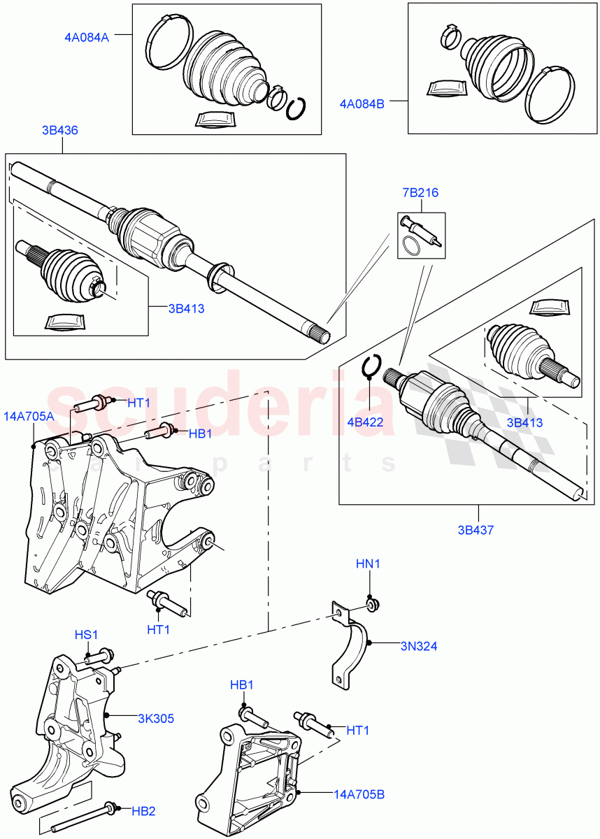 Drive Shaft - Front Axle Drive (Halewood (UK)) ((V) TOKH999999) of Land Rover Land Rover Discovery Sport (2015+) [2.0 Turbo Petrol GTDI]