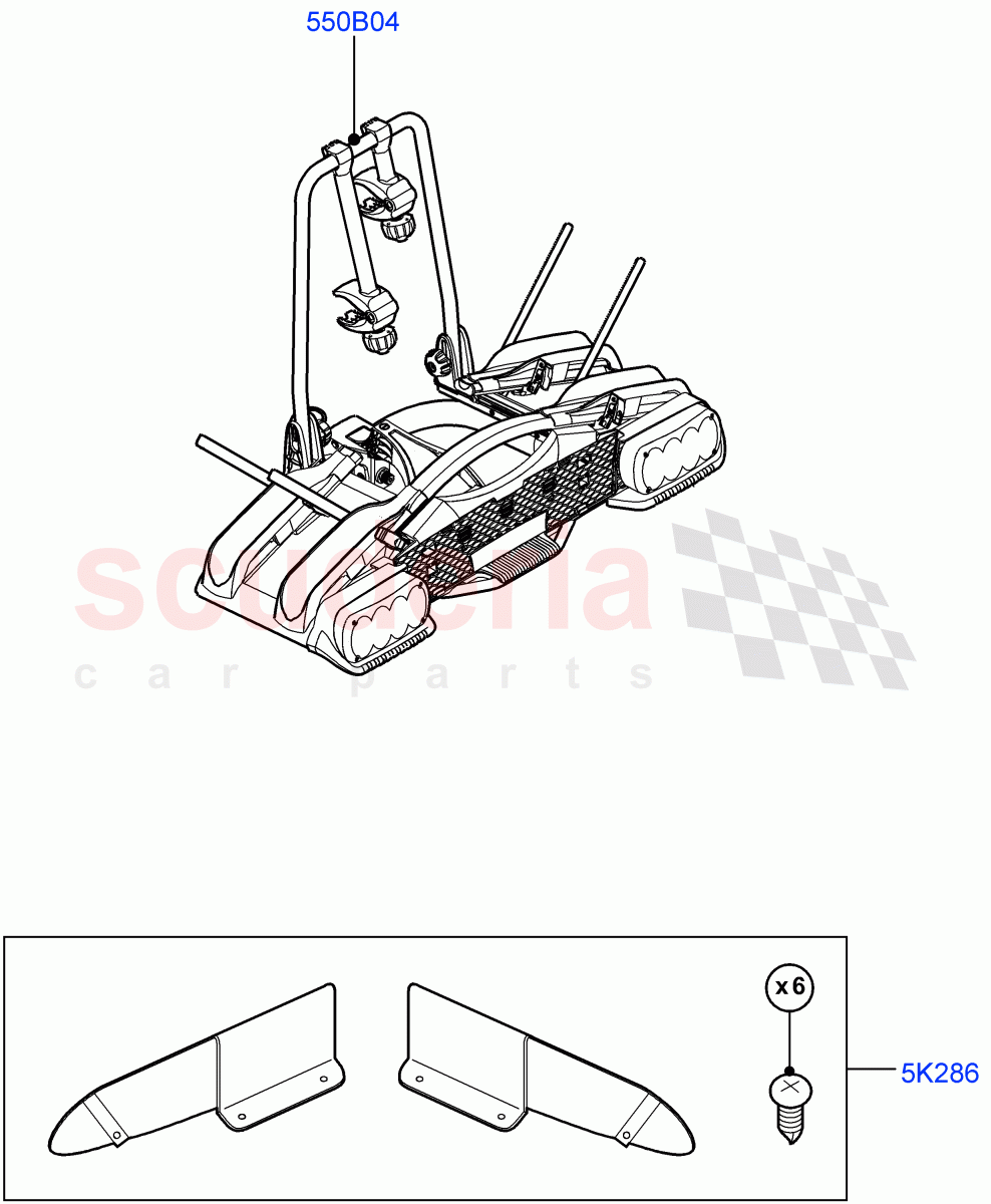 Carriers & Boxes (Bike Carriers, Accessory) (Halewood (UK), Itatiaia (Brazil)) of Land Rover Land Rover Range Rover Evoque (2012-2018) [2.0 Turbo Petrol AJ200P]
