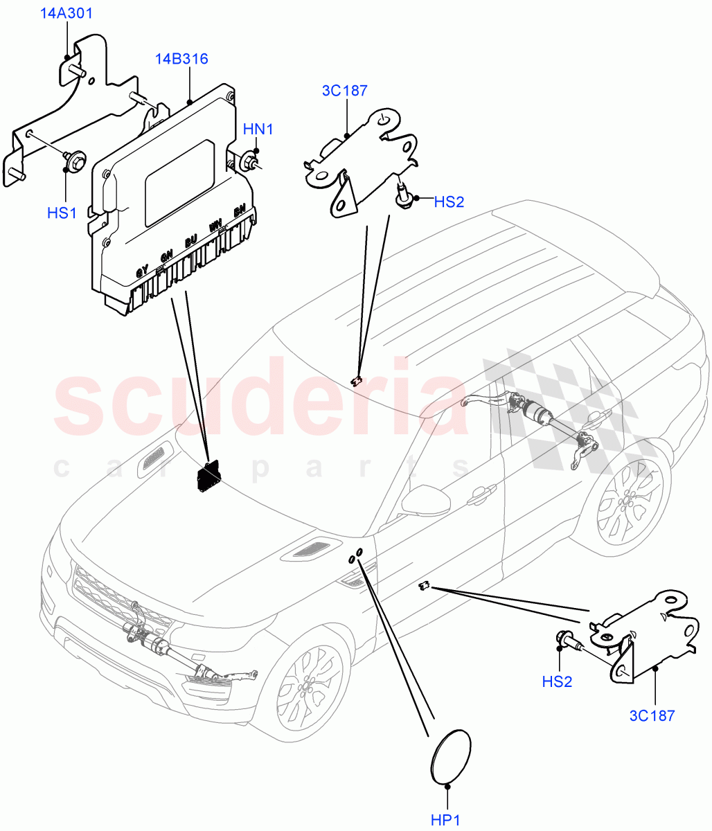 Active Anti-Roll Bar System (Controls/Electrics) (With ACE Suspension) ((V) TOJA999999) of Land Rover Land Rover Range Rover Sport (2014+) [2.0 Turbo Diesel]