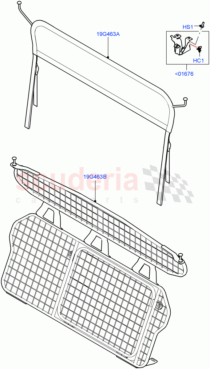 Cargo Barrier (Halewood (UK)) of Land Rover Land Rover Range Rover Evoque (2019+) [1.5 I3 Turbo Petrol AJ20P3]
