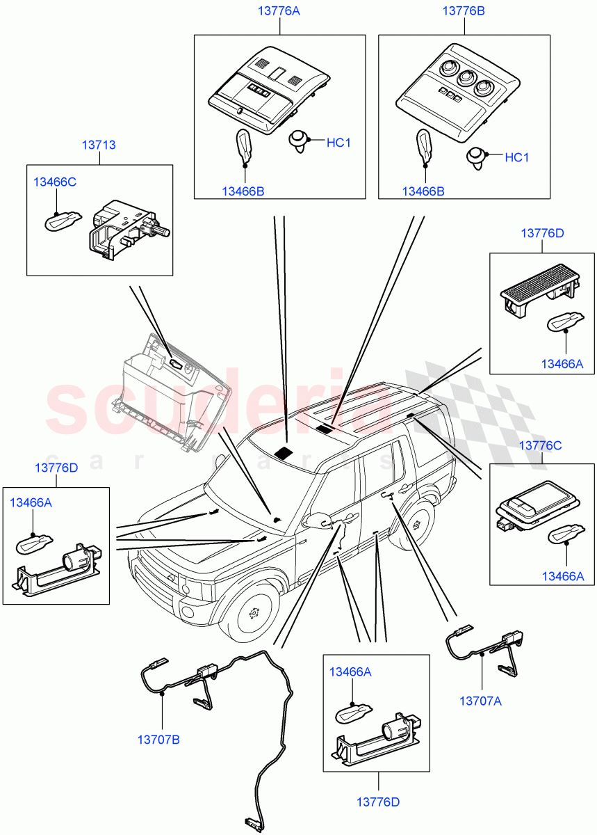Interior Lamps ((V) FROMAA000001) of Land Rover Land Rover Discovery 4 (2010-2016) [5.0 OHC SGDI NA V8 Petrol]