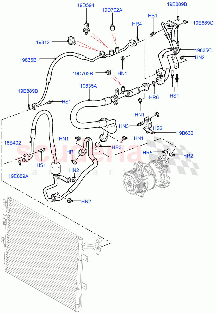 Air Conditioning System (Front) (3.0 V6 Diesel) ((V) FROMEA000001) of Land Rover Land Rover Discovery 4 (2010-2016) [3.0 DOHC GDI SC V6 Petrol]