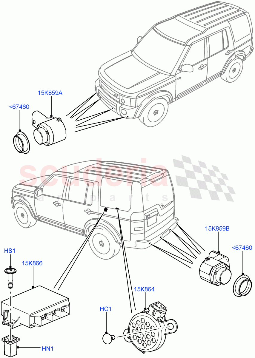 Parking Distance Control (With Rear Parking Aid) ((V) FROMAA000001, (V) TODA999999) of Land Rover Land Rover Discovery 4 (2010-2016) [4.0 Petrol V6]