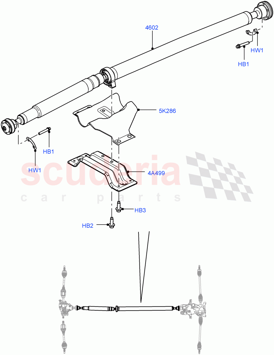 Drive Shaft - Rear Axle Drive (Changsu (China), Efficient Driveline) ((V) FROMFG000001, (V) TOKG446856) of Land Rover Land Rover Discovery Sport (2015+) [2.0 Turbo Petrol AJ200P]