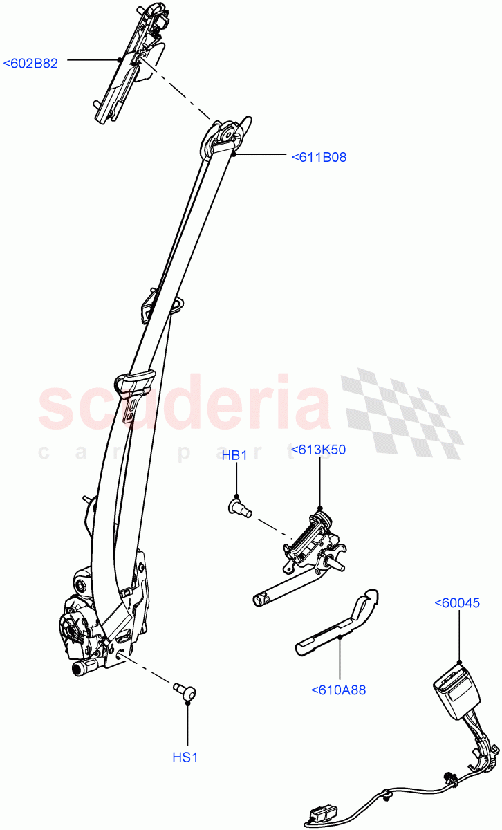 Front Seat Belts ((V) FROMJA000001) of Land Rover Land Rover Range Rover (2012-2021) [5.0 OHC SGDI NA V8 Petrol]