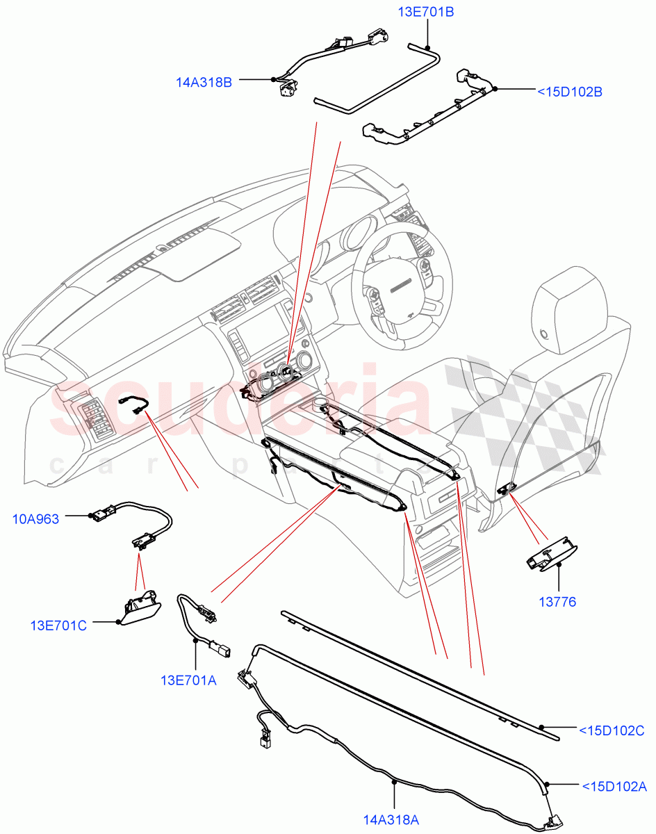 Interior Lamps (Solihull Plant Build, Front) ((V) FROMHA000001) of Land Rover Land Rover Discovery 5 (2017+) [3.0 I6 Turbo Diesel AJ20D6]