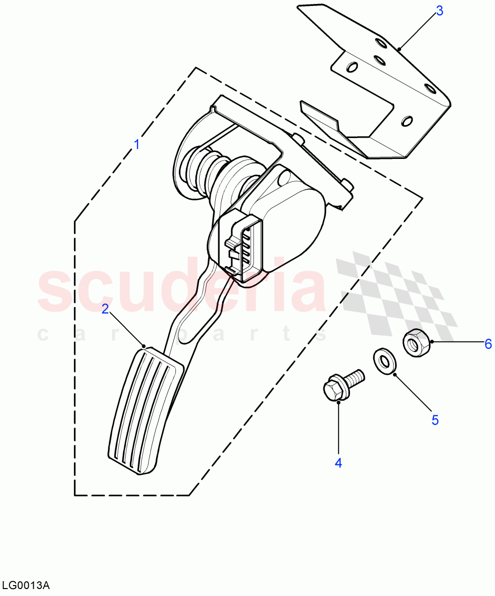 Accelerator Pedal ((V) FROM7A000001) of Land Rover Land Rover Defender (2007-2016)