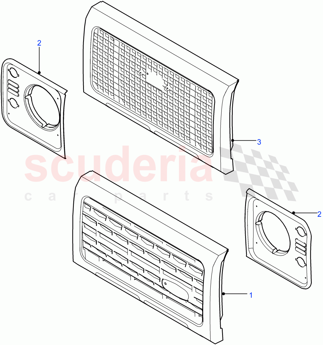Headlamp Surrounds And Grille of Land Rover Land Rover Defender (2007-2016)