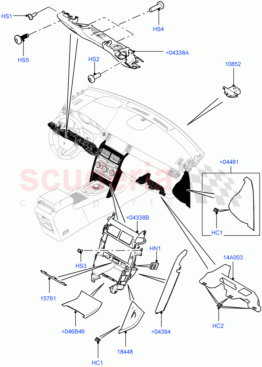 Instrument Panel (Lower, External) (Itatiaia (Brazil)) ((V) FROMGT000001) of Land Rover Land Rover Discovery Sport (2015+) [2.0 Turbo Diesel]