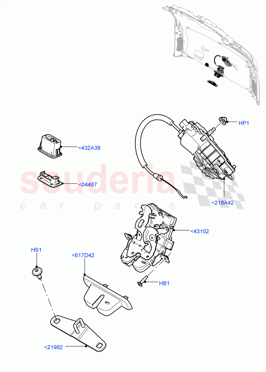 Luggage Compt/Tailgte Lock Controls of Land Rover Land Rover Range Rover Velar (2017+) [2.0 Turbo Petrol AJ200P]