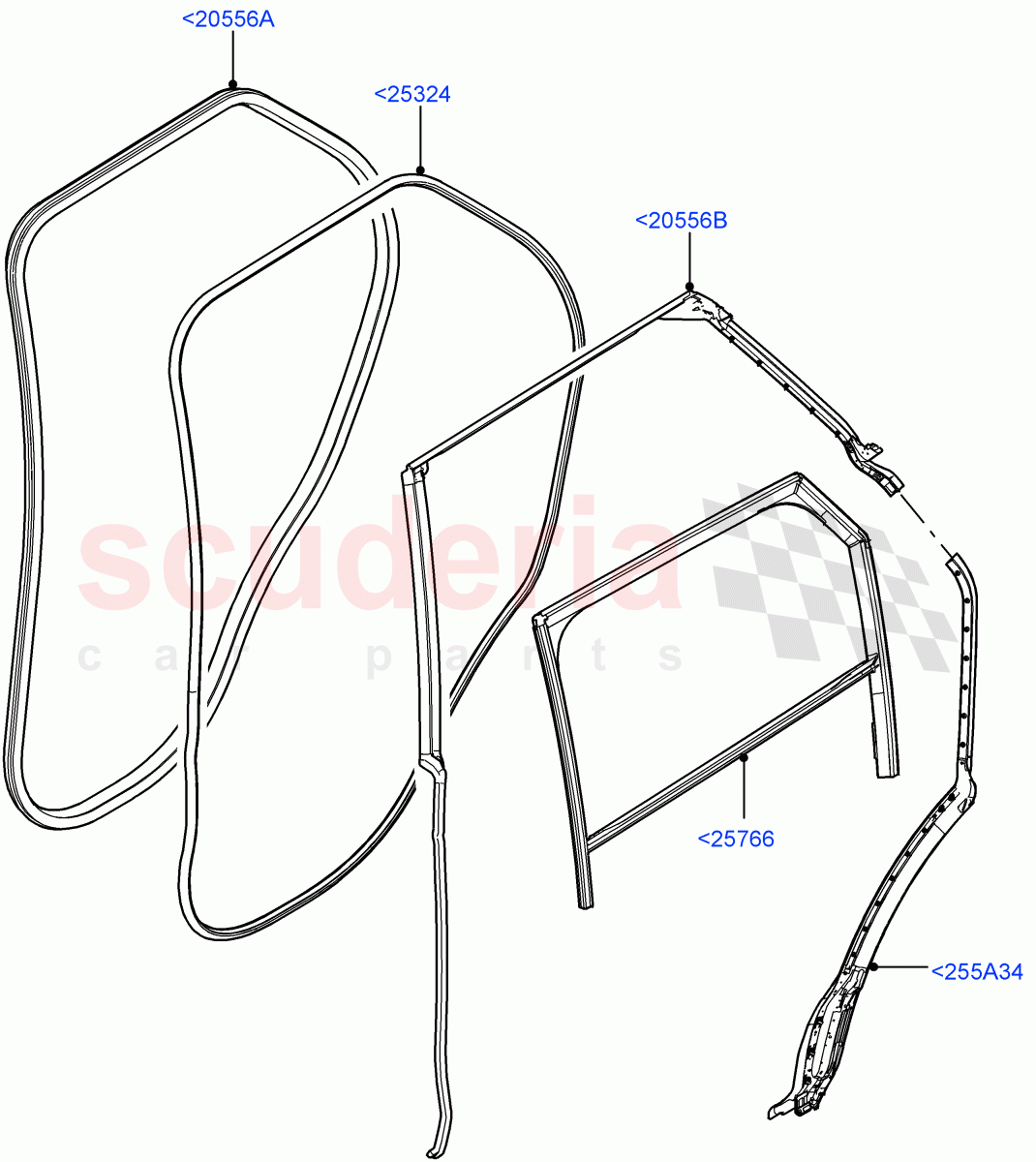 Rear Doors, Hinges & Weatherstrips (Weatherstrips And Seals) of Land Rover Land Rover Range Rover Velar (2017+) [3.0 DOHC GDI SC V6 Petrol]