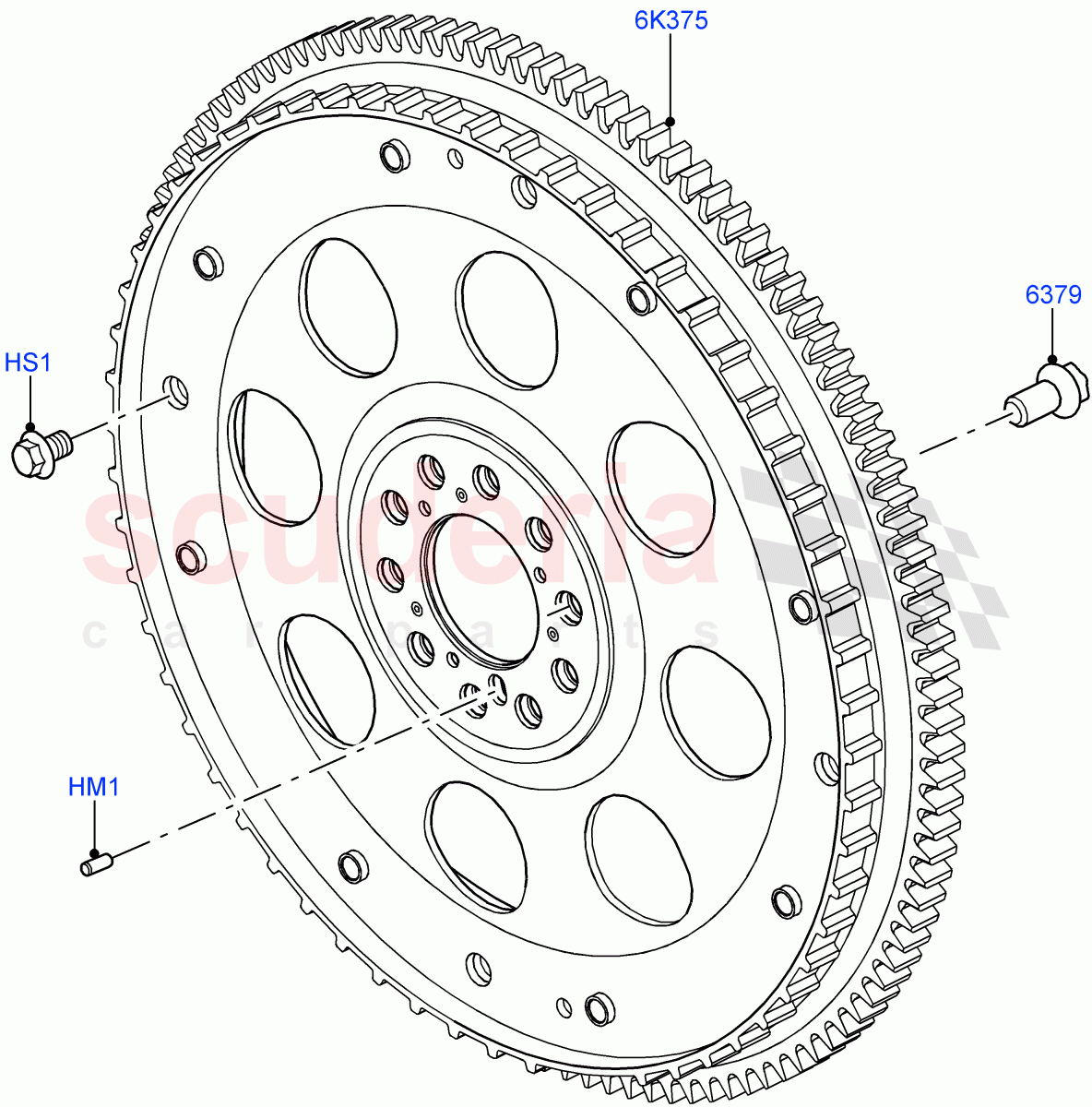 Flywheel (5.0L OHC SGDI NA V8 Petrol - AJ133) of Land Rover Land Rover Range Rover (2012-2021) [5.0 OHC SGDI NA V8 Petrol]