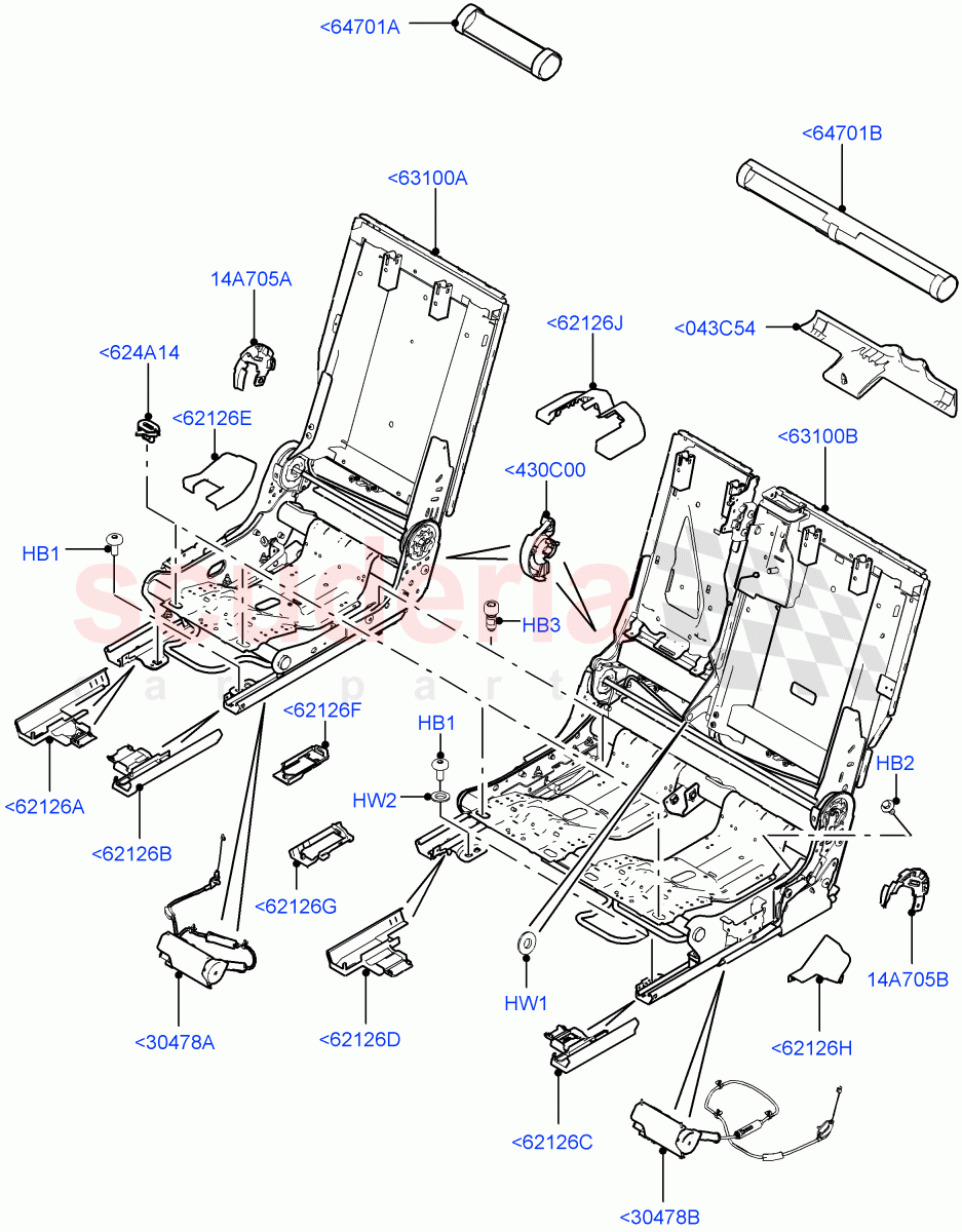 Rear Seat Base (Changsu (China), With 60/40 Manual Fold Thru Rr Seat) of Land Rover Land Rover Discovery Sport (2015+) [2.0 Turbo Petrol GTDI]