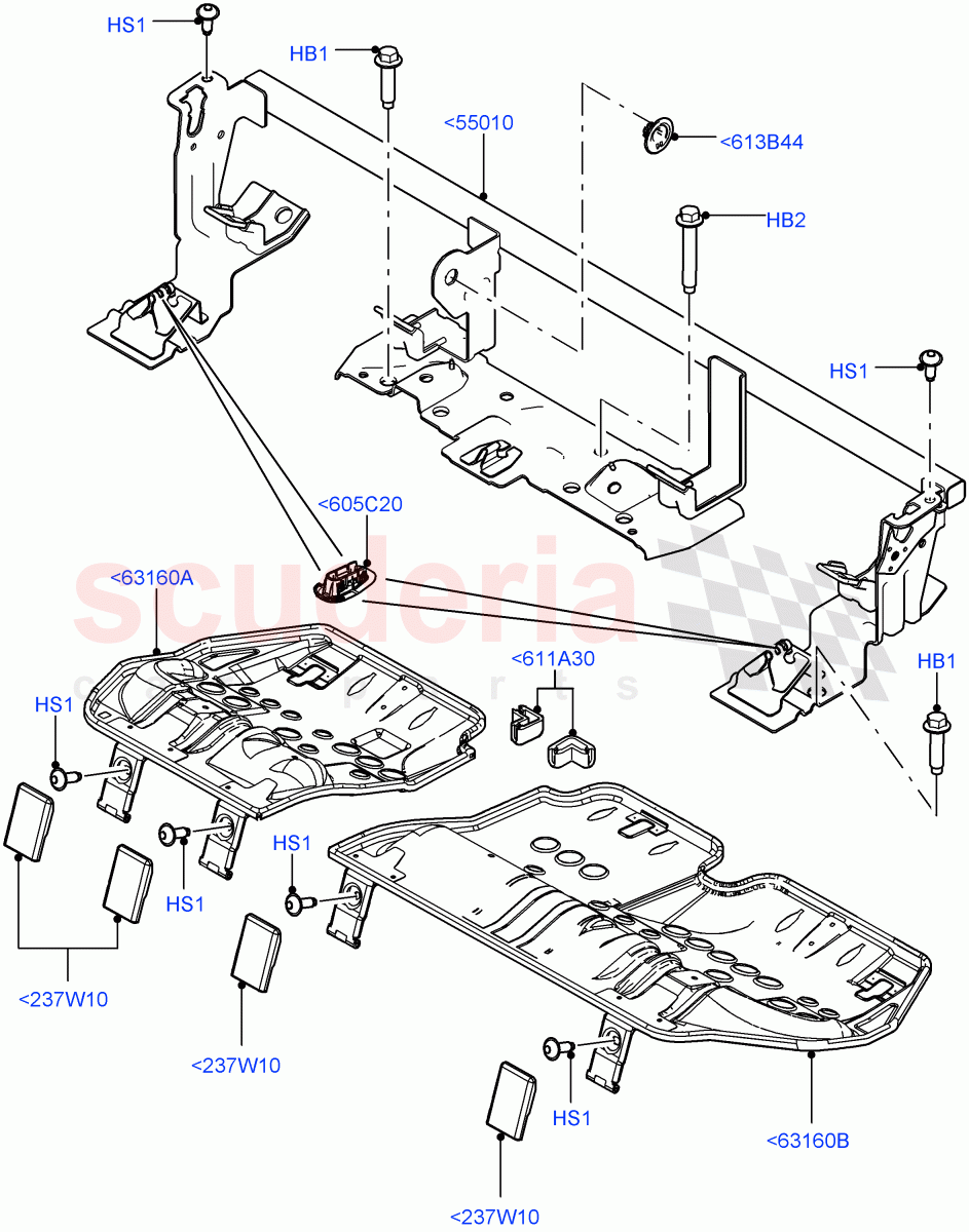 Rear Seat Base (Halewood (UK), With 60/40 Split - Folding Rr Seat) of Land Rover Land Rover Discovery Sport (2015+) [2.0 Turbo Petrol AJ200P]