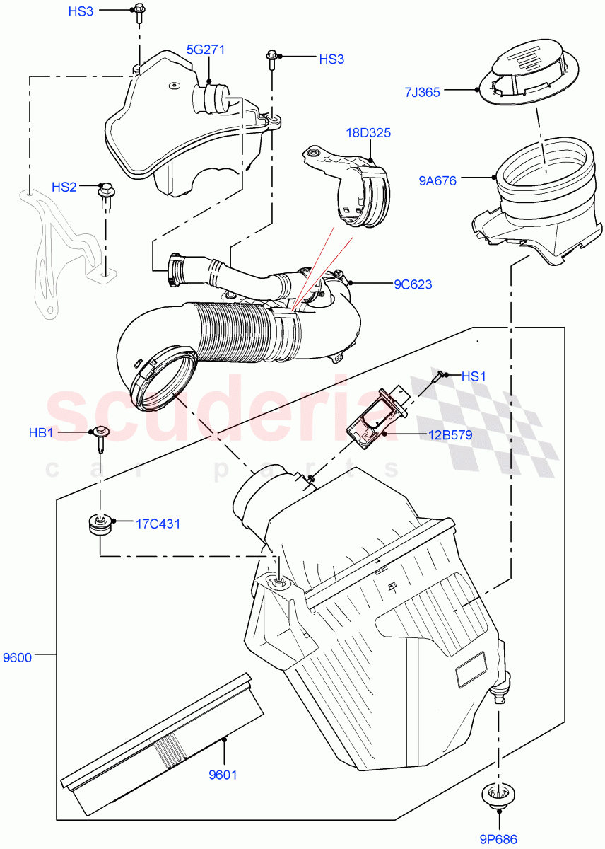 Air Cleaner (2.0L AJ21D4 Diesel Mid, Halewood (UK)) ((V) FROMMH000001) of Land Rover Land Rover Range Rover Evoque (2019+) [2.0 Turbo Diesel AJ21D4]
