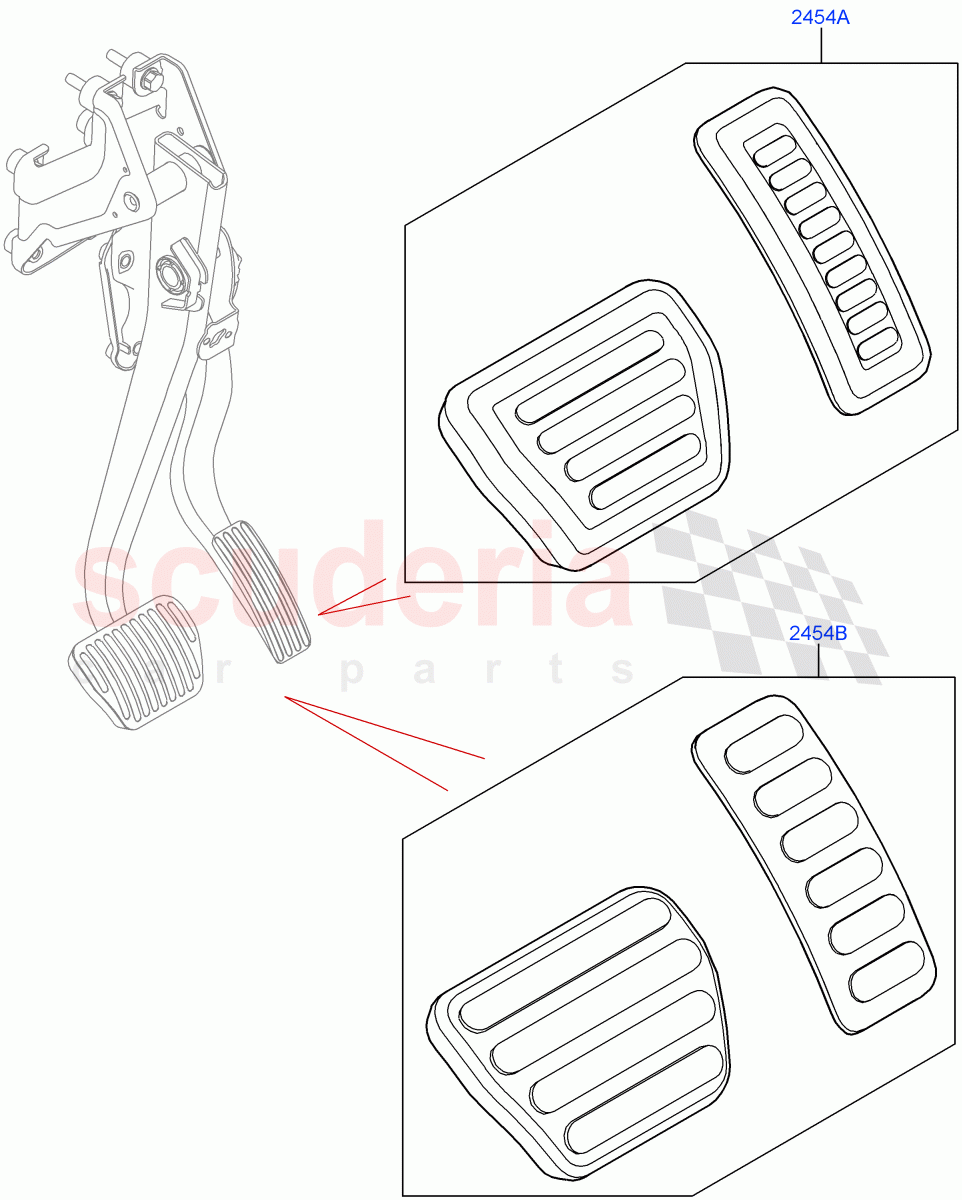 Pedal Covers (Accessory) of Land Rover Land Rover Range Rover (2012-2021) [2.0 Turbo Petrol AJ200P]