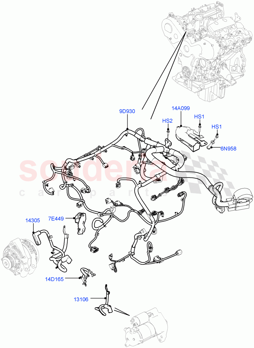 Electrical Wiring - Engine And Dash (3.0 V6 D Gen2 Twin Turbo) ((V) FROMFA000001) of Land Rover Land Rover Range Rover (2012-2021) [3.0 DOHC GDI SC V6 Petrol]