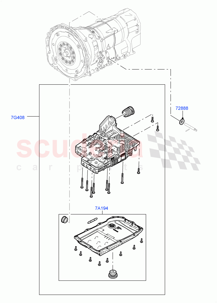 Valve Body - Main Control & Servo's (3.0 V6 D Gen2 Twin Turbo, 8 Speed Auto Trans ZF 8HP70 4WD, 3.0L DOHC GDI SC V6 PETROL, 4.4L DOHC DITC V8 Diesel, 3.0 V6 Diesel) ((V) FROMBA000001) of Land Rover Land Rover Range Rover (2010-2012) [4.4 DOHC Diesel V8 DITC]