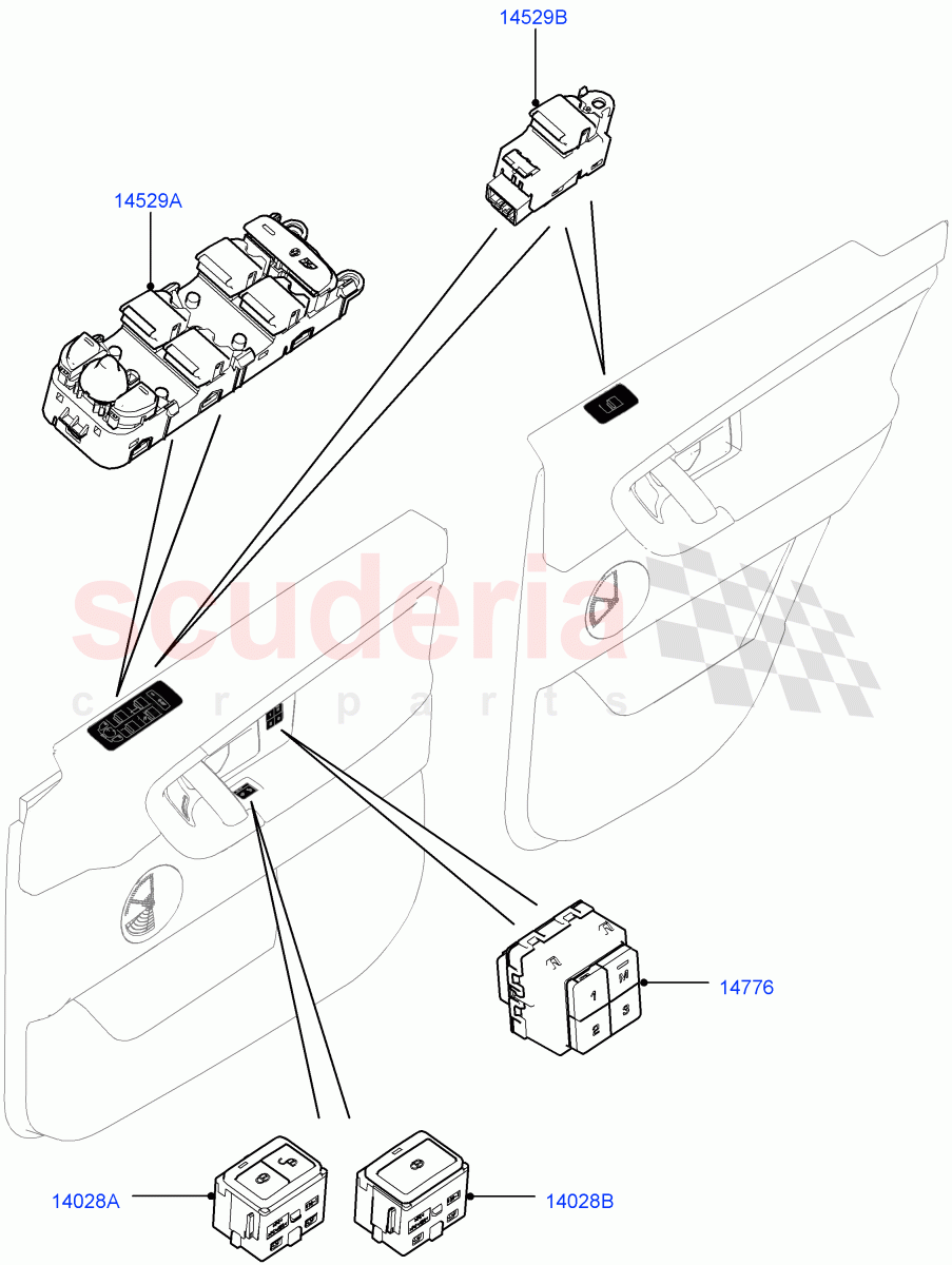 Switches (Door) (Itatiaia (Brazil)) ((V) FROMGT000001) of Land Rover Land Rover Discovery Sport (2015+) [2.0 Turbo Petrol AJ200P]