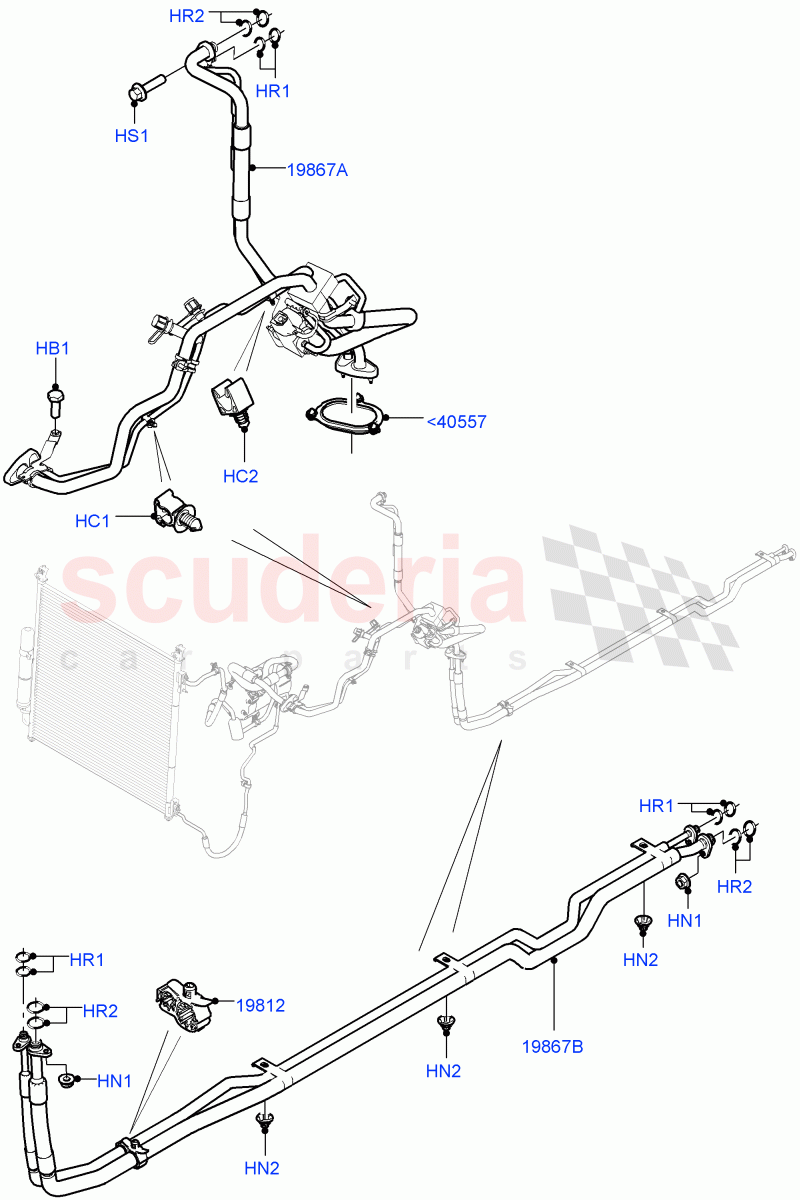 Air Conditioning Condensr/Compressr (Centre And Front) (Air Conditioning Hybrid-Front/Rear, Premium Air Con Hybrid Front/Rear, 2 Zone Air Conditioning - Hybrid) ((V) FROMEA000001, (V) TOHA999999) of Land Rover Land Rover Range Rover Sport (2014+) [3.0 DOHC GDI SC V6 Petrol]