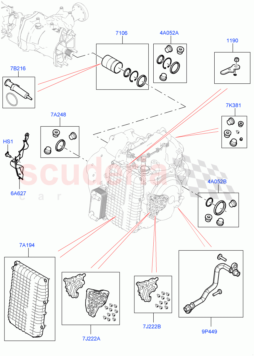 Transmission External Components (9 Speed Auto AWD, Halewood (UK)) ((V) FROMEH000001) of Land Rover Land Rover Discovery Sport (2015+) [2.0 Turbo Diesel AJ21D4]