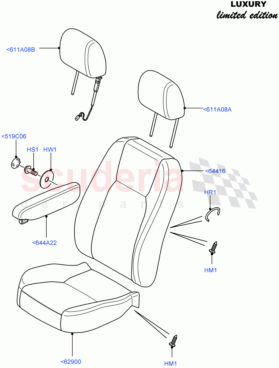 Front Seat Covers ((V) FROMCA000001) of Land Rover Land Rover Discovery 4 (2010-2016) [3.0 Diesel 24V DOHC TC]