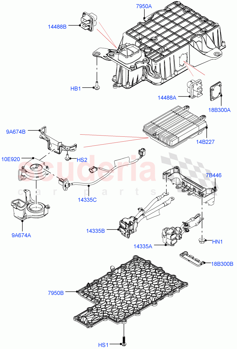 Hybrid Electrical Modules (Nitra Plant Build, MHEV Converter, Cooling Duct And Fans) (Electric Engine Battery-MHEV) ((V) FROMM2000001) of Land Rover Land Rover Discovery 5 (2017+) [2.0 Turbo Petrol AJ200P]