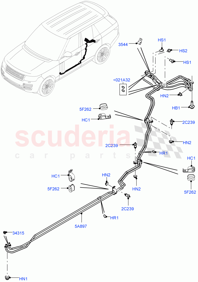 Active Anti-Roll Bar System (Rear, ARC Pipes) (Electronic Air Suspension With ACE) ((V) FROMKA000001) of Land Rover Land Rover Range Rover (2012-2021) [5.0 OHC SGDI SC V8 Petrol]