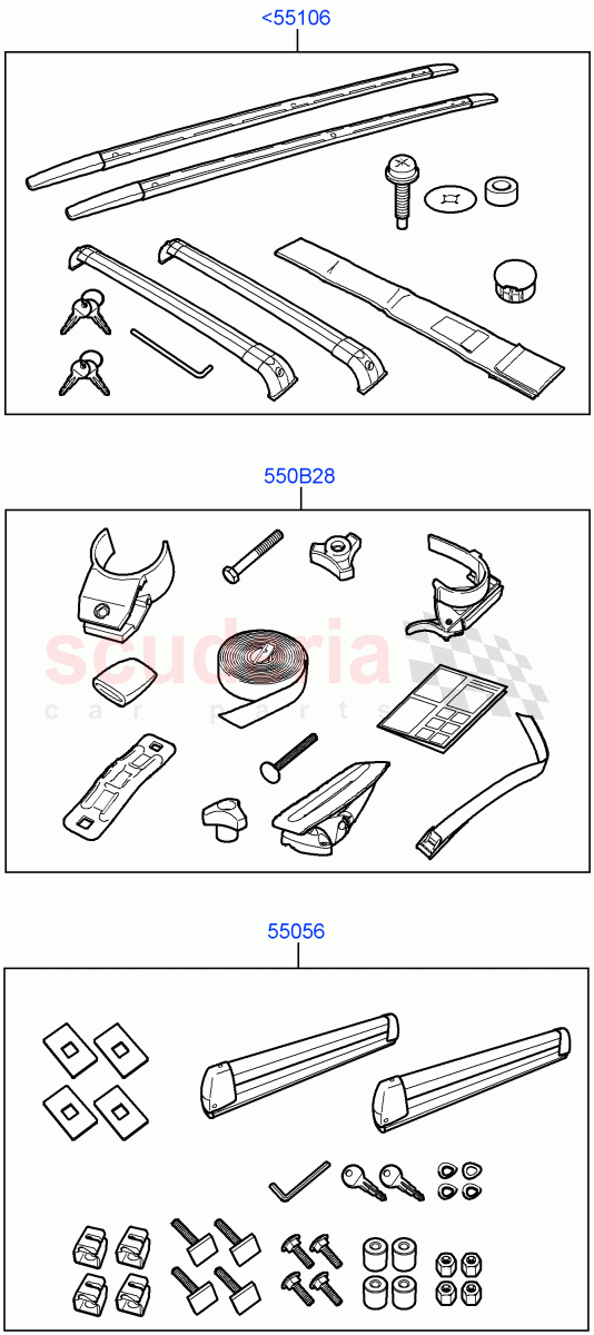 Accessory Roof Rack Mounting Kits ((V) TO9A999999) of Land Rover Land Rover Range Rover Sport (2005-2009) [2.7 Diesel V6]