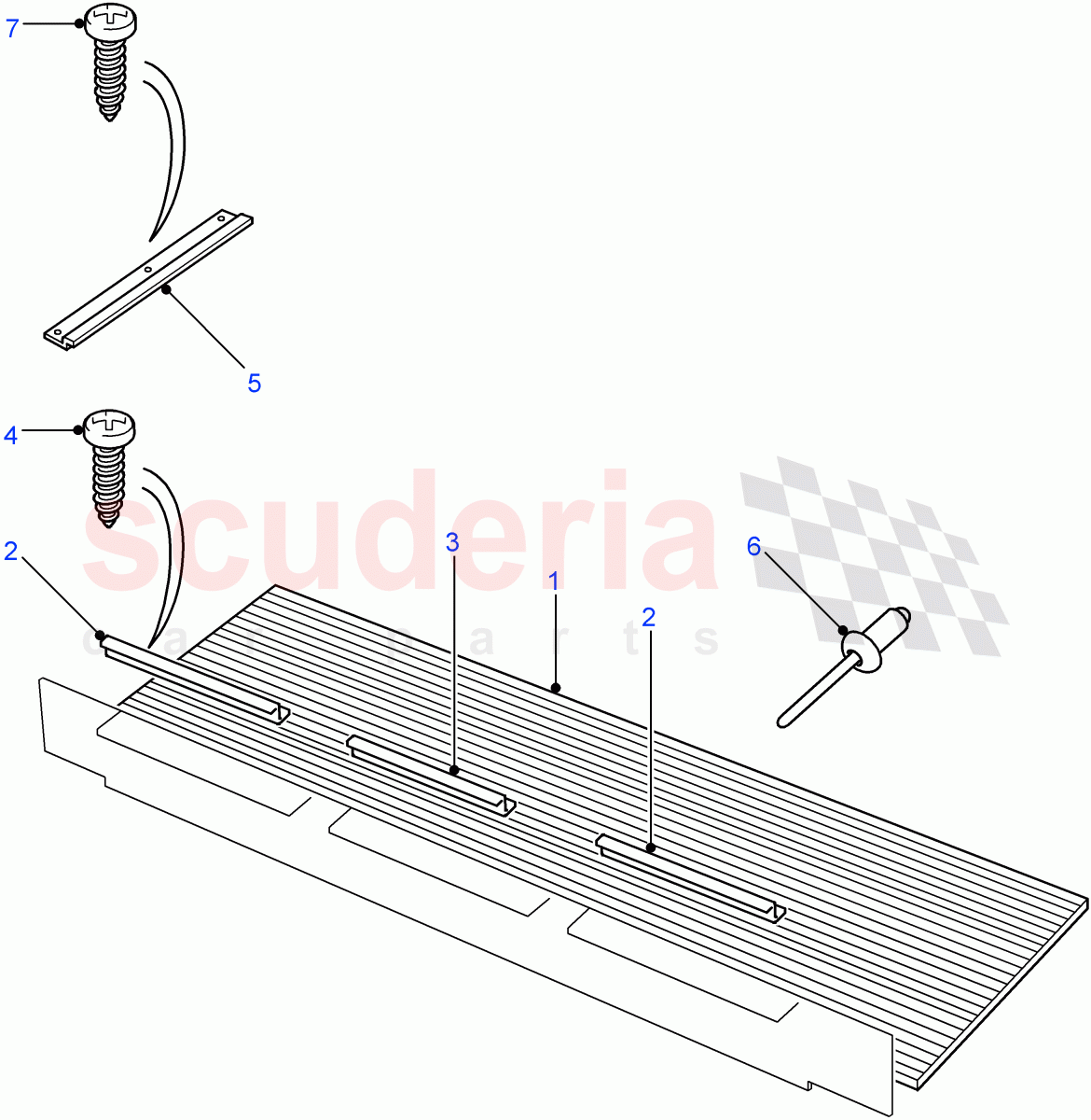Rubber Mats-Intermediate Floor (130" Wheelbase, 110" Wheelbase) ((V) FROM7A000001) of Land Rover Land Rover Defender (2007-2016)
