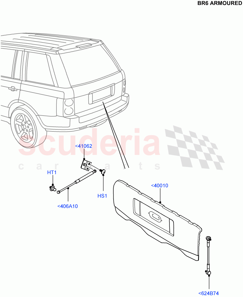 Luggage Compartment Door (With B6 Level Armouring) ((V) FROMAA000001) of Land Rover Land Rover Range Rover (2010-2012) [3.6 V8 32V DOHC EFI Diesel]