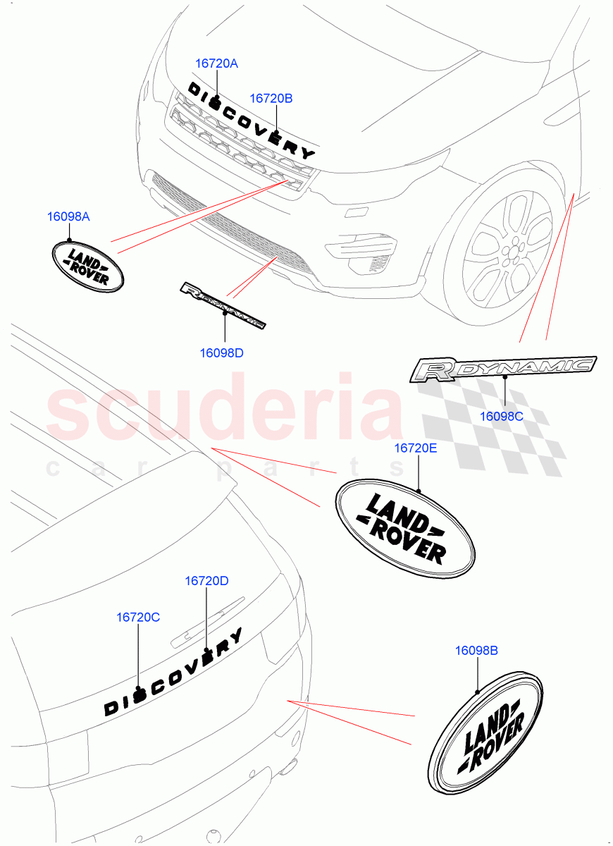 Name Plates (Halewood (UK)) of Land Rover Land Rover Discovery Sport (2015+) [2.0 Turbo Diesel]