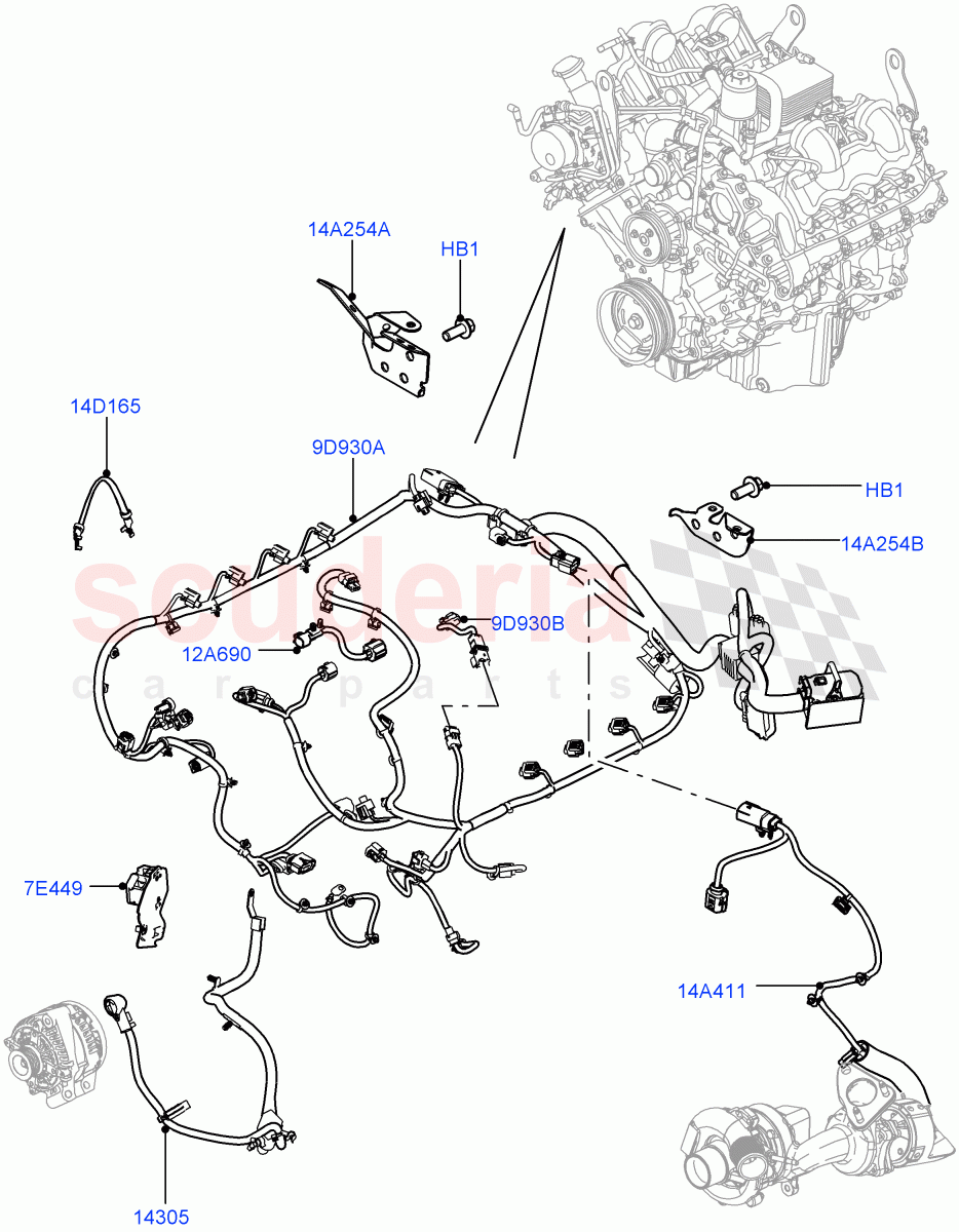 Electrical Wiring - Engine And Dash (4.4L DOHC DITC V8 Diesel) of Land Rover Land Rover Range Rover (2012-2021) [4.4 DOHC Diesel V8 DITC]