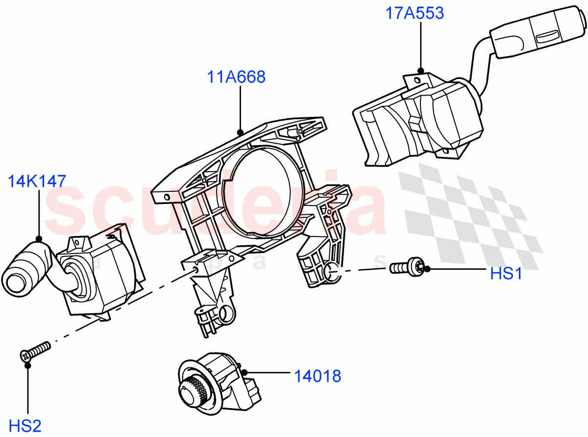 Switches (Steering Column) ((V) FROMAA000001) of Land Rover Land Rover Discovery 4 (2010-2016) [5.0 OHC SGDI NA V8 Petrol]