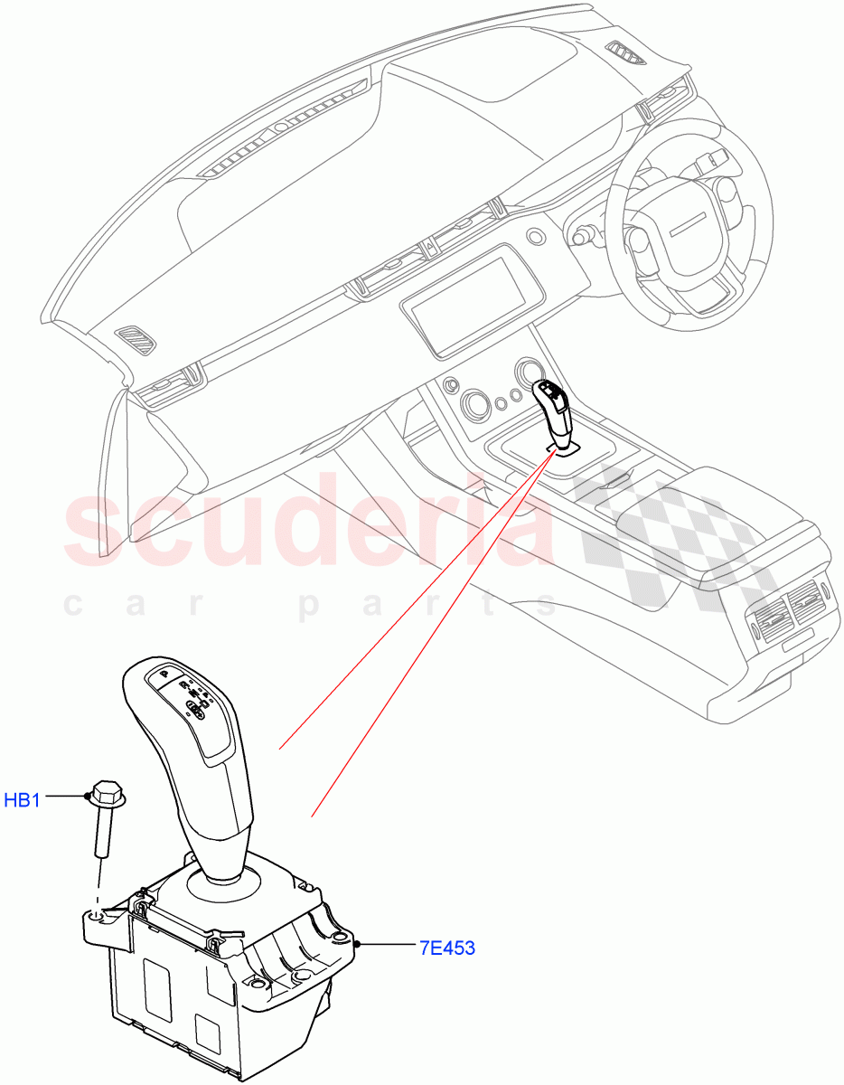 Gear Change-Automatic Transmission (Floor Console) (9 Speed Auto Trans 9HP50, Changsu (China)) ((V) FROMKG006088) of Land Rover Land Rover Range Rover Evoque (2019+) [2.0 Turbo Diesel]
