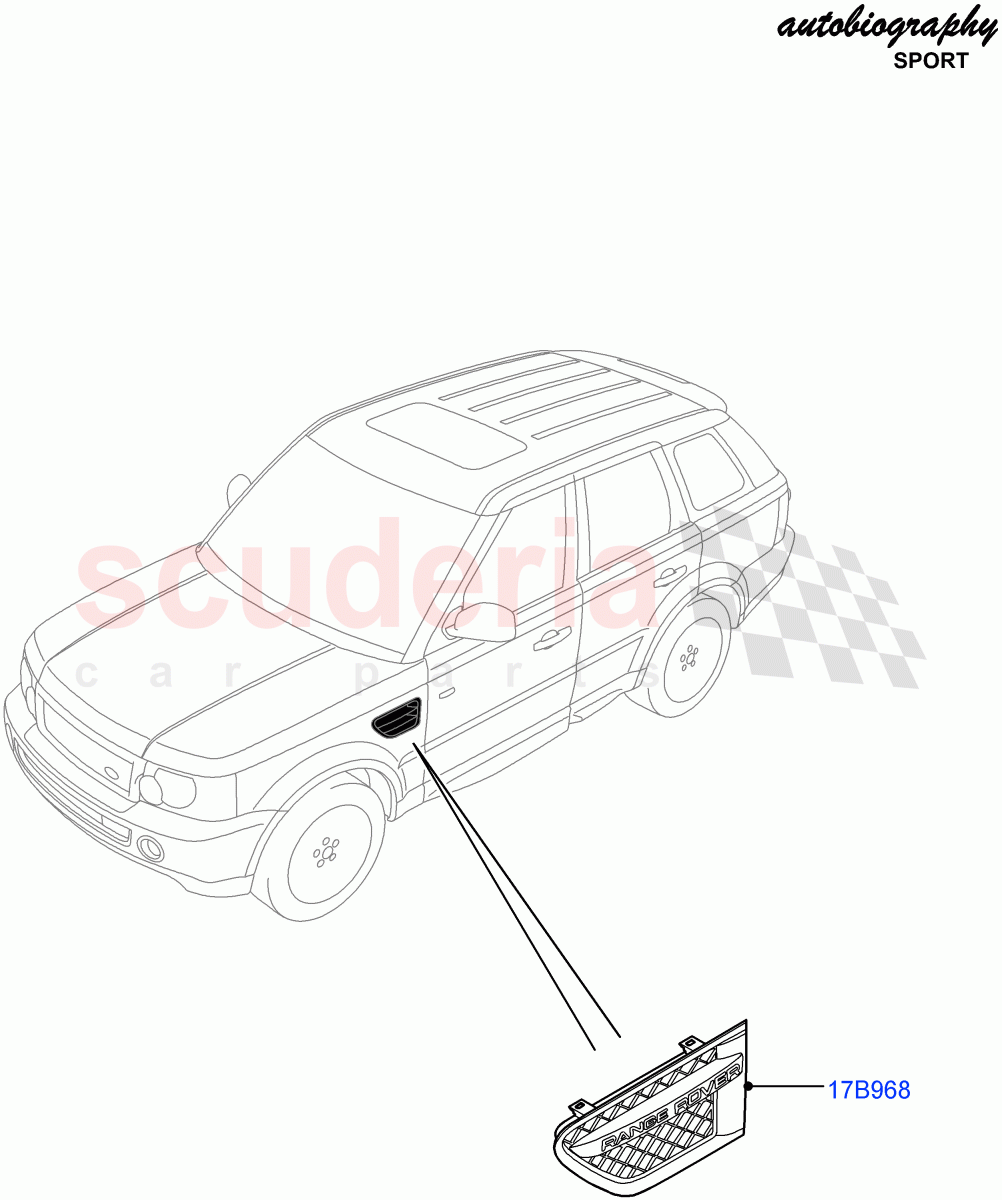 Dash Panel And Front Fenders (Autobiography Sales Badge) ((V) FROMAA000001) of Land Rover Land Rover Range Rover Sport (2010-2013) [5.0 OHC SGDI NA V8 Petrol]
