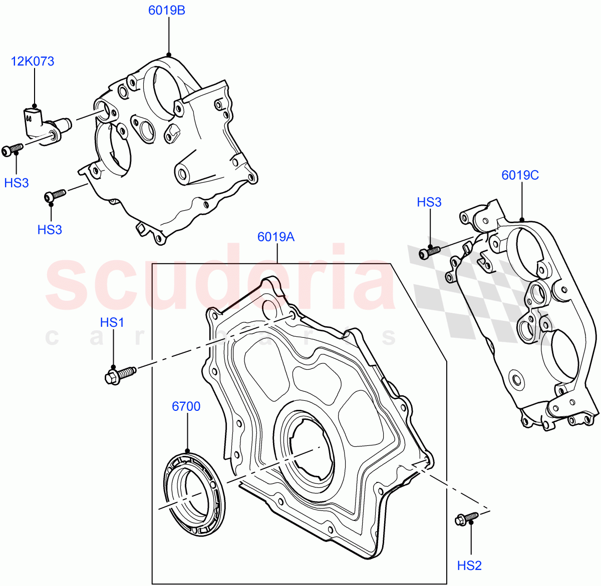 Timing Gear Covers (Solihull Plant Build) (3.0L DOHC GDI SC V6 PETROL) ((V) FROMEA000001) of Land Rover Land Rover Range Rover Sport (2014+) [3.0 DOHC GDI SC V6 Petrol]