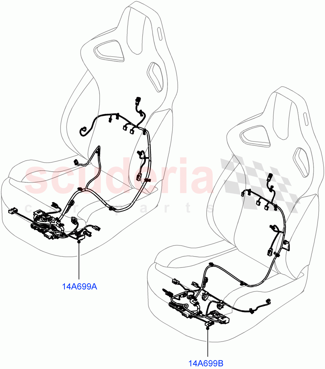 Wiring - Seats (Front Seats) (Drivers Seat - Sports) ((V) FROMFA000001) of Land Rover Land Rover Range Rover Sport (2014+) [5.0 OHC SGDI SC V8 Petrol]
