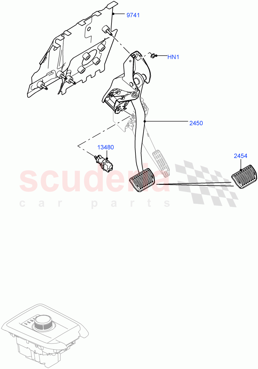 Brake And Clutch Controls (9 Speed Auto Trans 9HP50, Changsu (China), 9 Speed Auto AWD) ((V) FROMFG000001, (V) TOMG140568) of Land Rover Land Rover Discovery Sport (2015+) [2.0 Turbo Diesel AJ21D4]