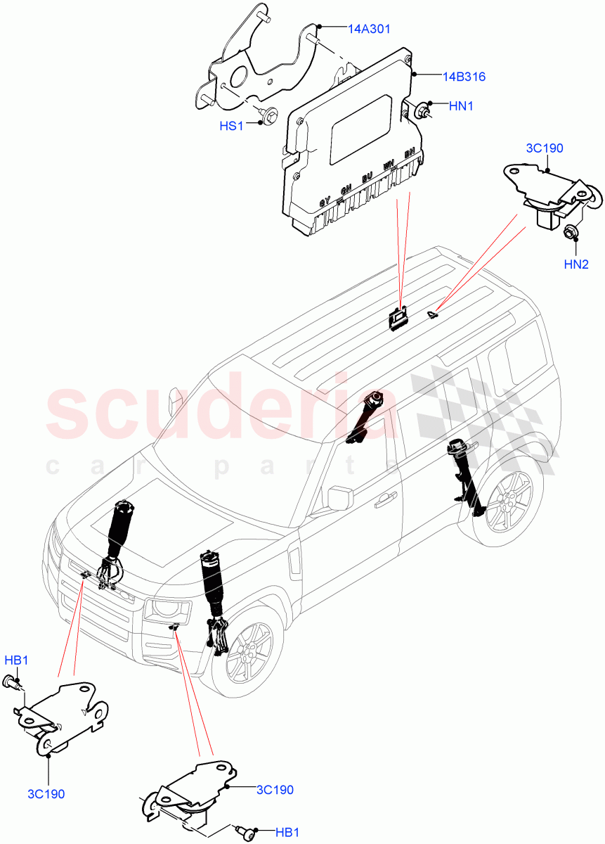 Electronic Damper Control (With Continuous Variable Damping) of Land Rover Land Rover Defender (2020+) [5.0 OHC SGDI SC V8 Petrol]